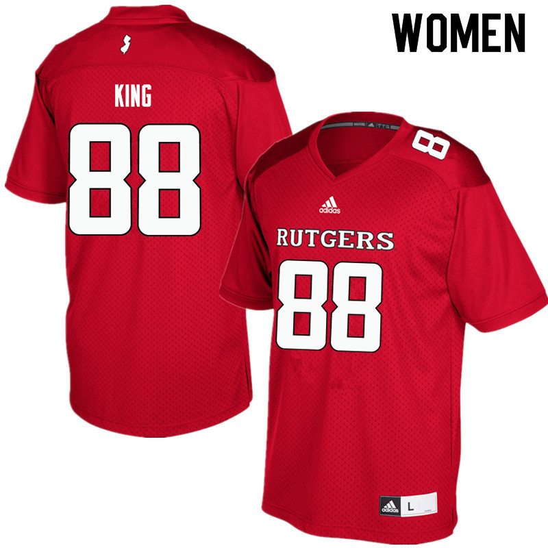 Women #88 Stanley King Rutgers Scarlet Knights College Football Jerseys Sale-Red